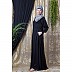 Designer abaya with cuff sleeves- Black